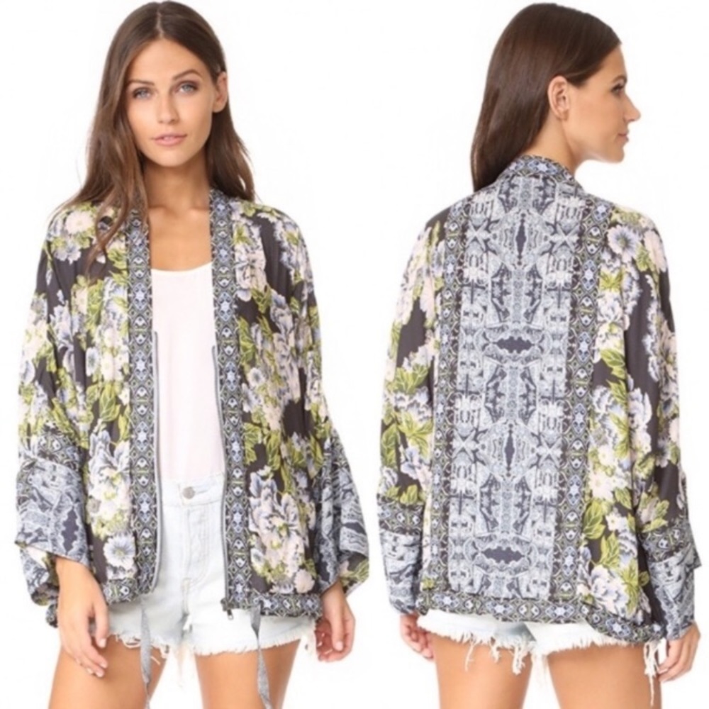 Free People Wildflower Kimono‎ Jacket Boho Oversized Festival Women’s Small NWOT